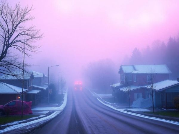 Unexplained Weather Phenomenon Blankets Town in Colorful Fog