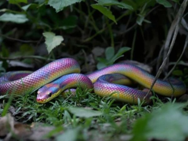 Mysterious Rainbow-Hued Snakes Spotted Slithering Through Local Park!